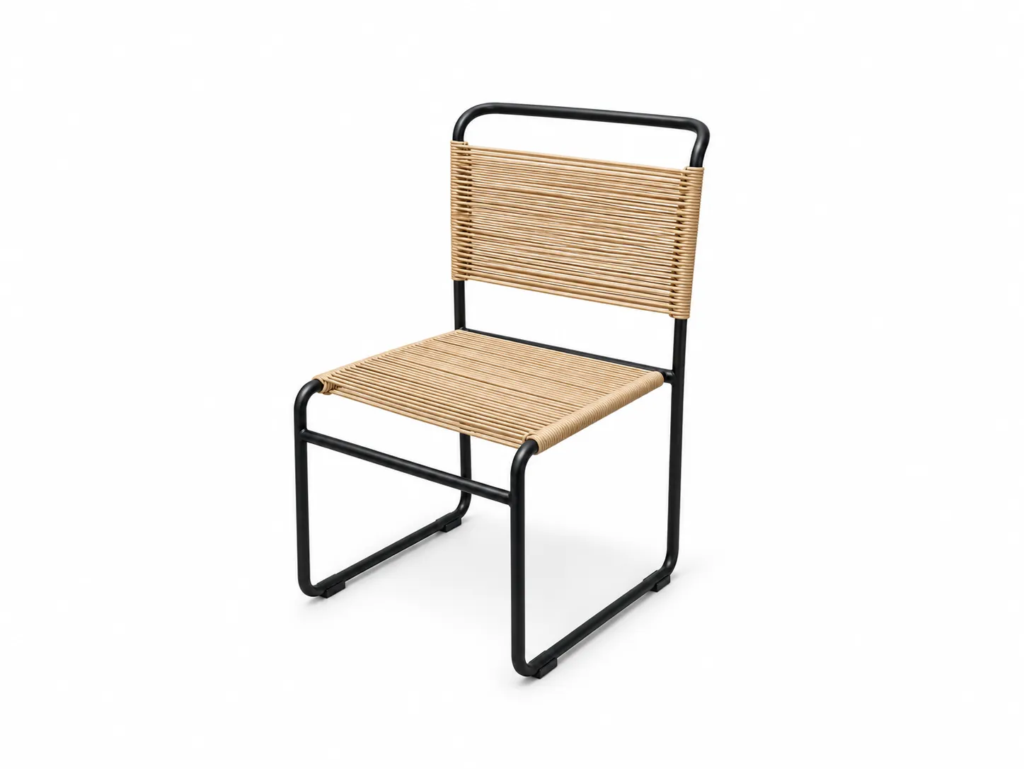 Black Frame Woven Outdoor Dining Chair-STLOC7537