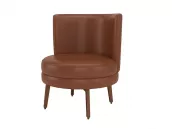 Hotel Brown Leatherette Lounge Chair-STLOU862