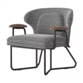 Houndstooth Fabric Lounge Chair-STLOU2631