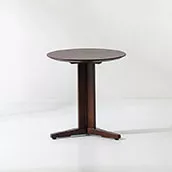 Round Walnut T-Base Side Table–STLTT3350