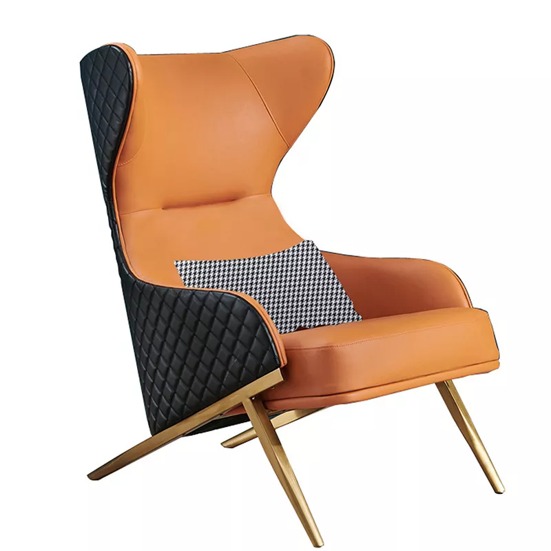 Orange Leather Wingback Armchair – STLDC537