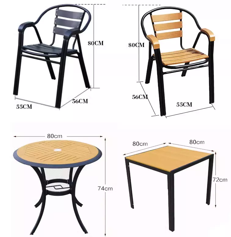 Metal and Wood Outdoor Dining Set – STLOC690