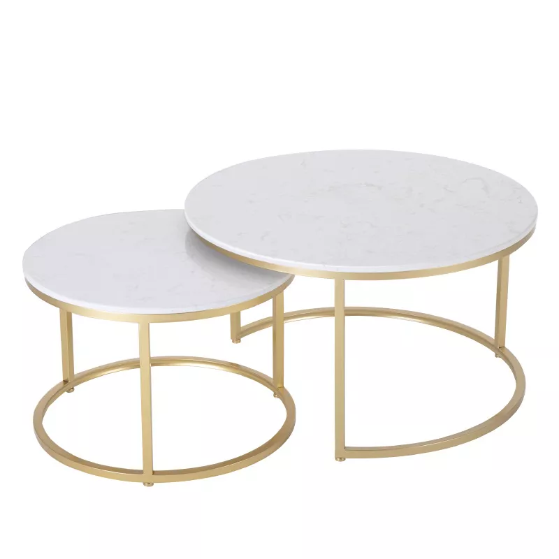 White Marble Nesting Coffee Table–STLTT812