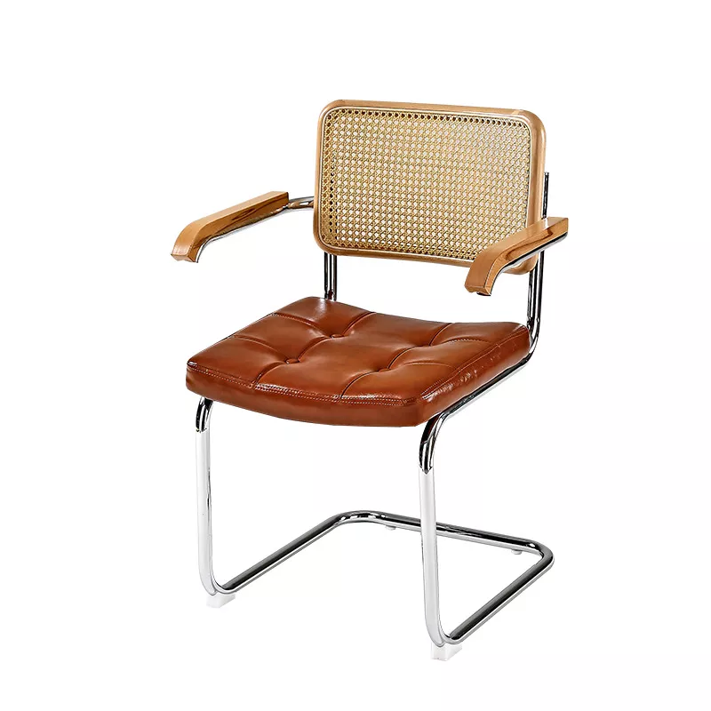 Hotel Armchair with Rattan Backrest-STLOC1166