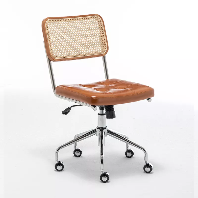 Hotel Office Chair with Rattan Backrest-STLOC1171