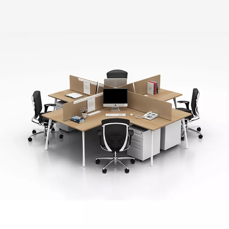 Hexagonal Cluster Workstation with Neutral Panels – STLWO5491