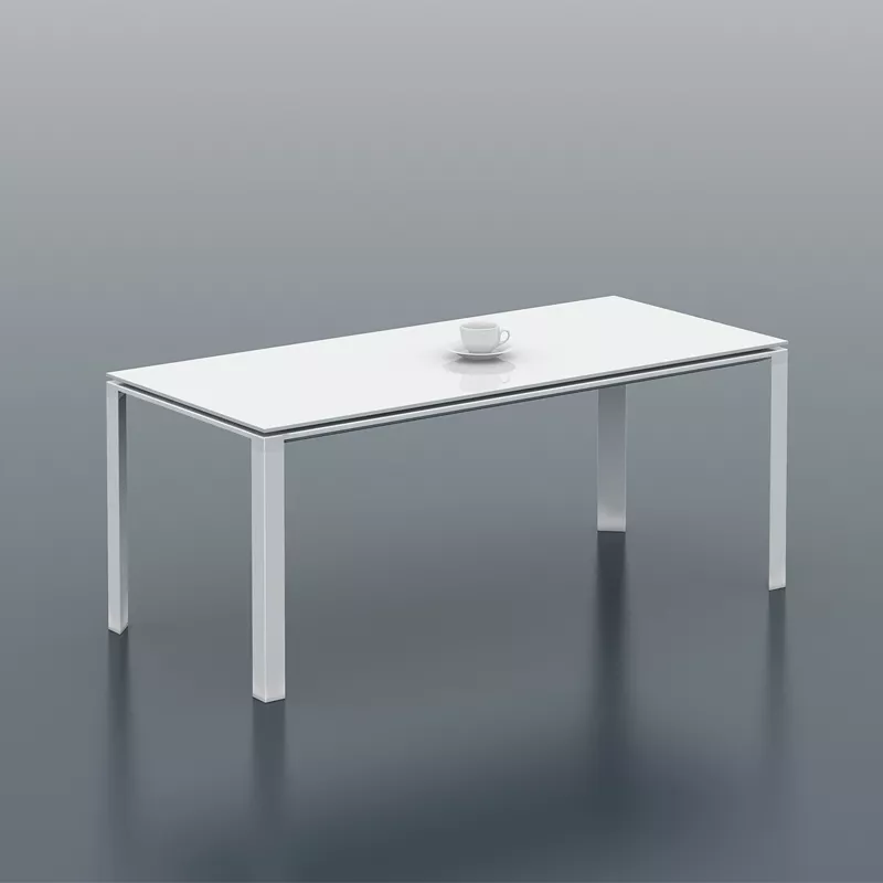 Hotel Rectangular Table with White Lacquer Top–STLTT5535