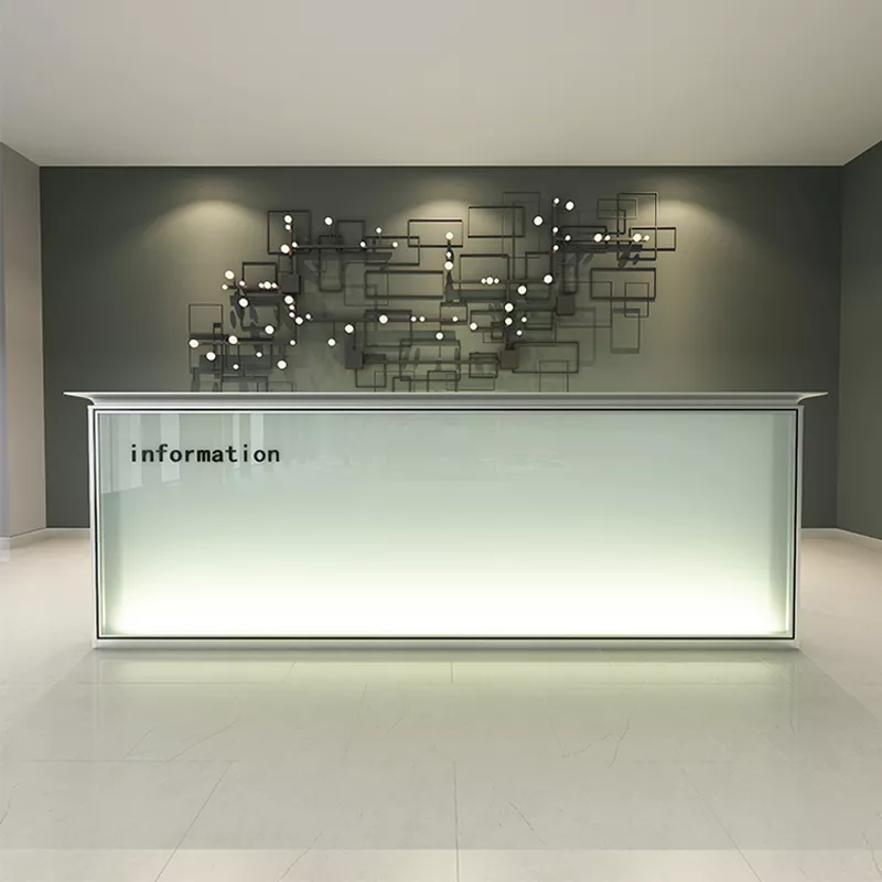 Illuminated Information Desk with Aluminum Frame–STLRD5539