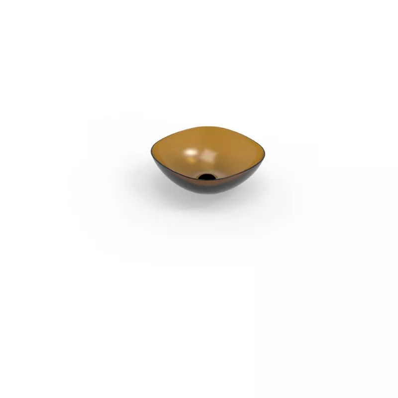 Transparent Basin – Amber Square Curved Design – STLBS6240