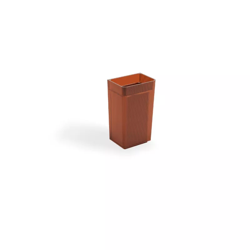 Amber Ribbed Transparent Pedestal Basin STLBS6189