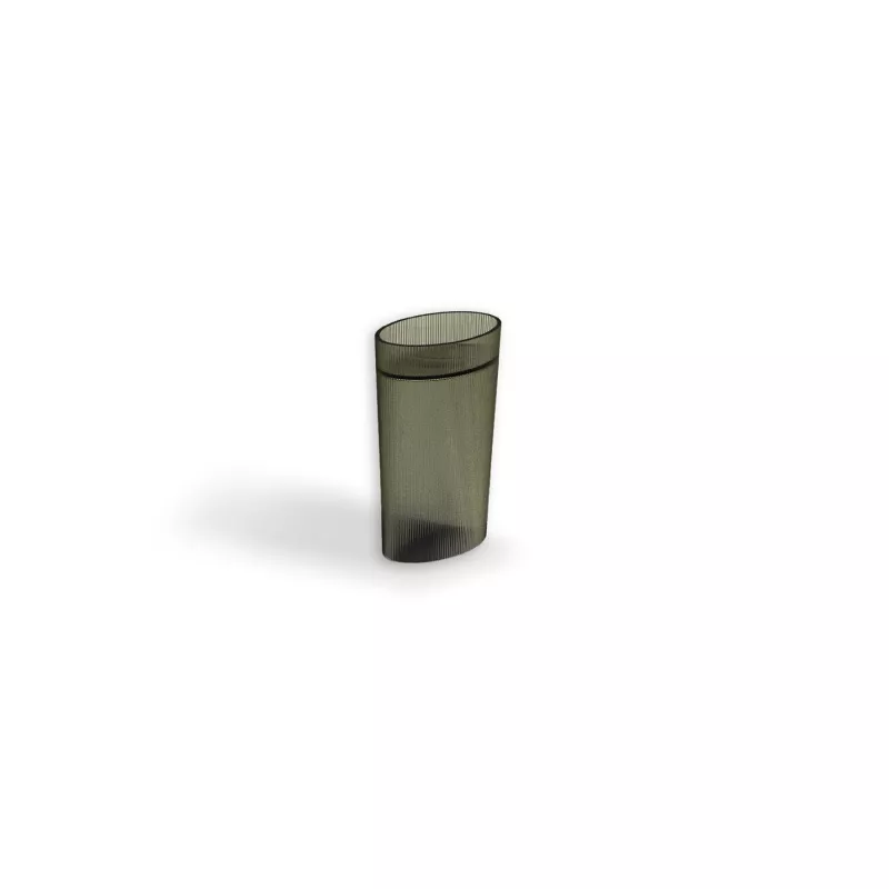Grey Ribbed Transparent Pedestal Basin STLBS6190
