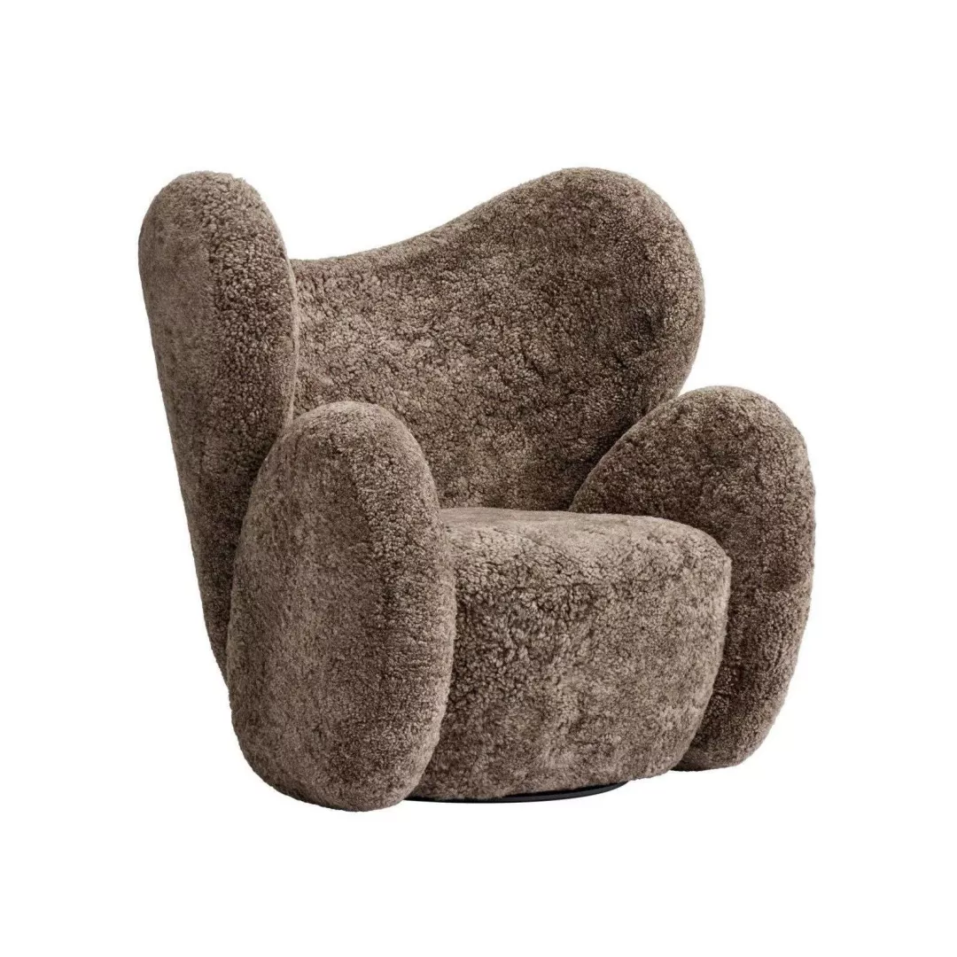 Cozy Shearling Swivel Chair-STLOU6859