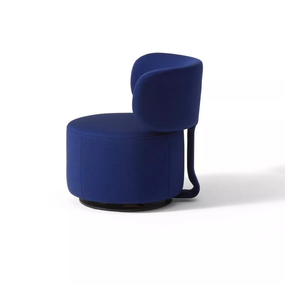 Hotel Curved Backrest Blue Lounge Chair-STLOU6907