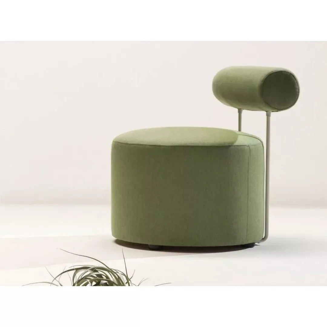 Hotel Green Cylindrical Backrest Lounge Stool-STLOU6910