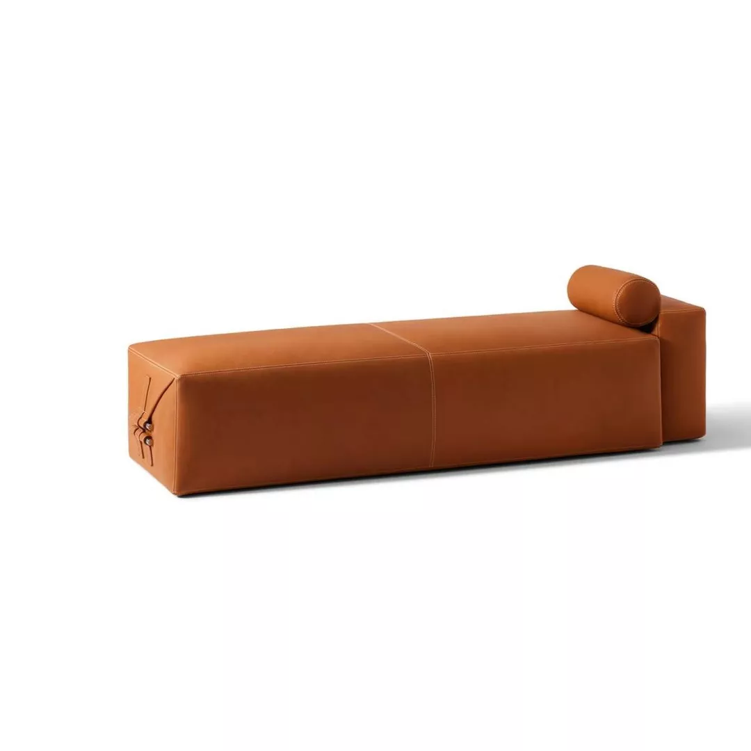 Hotel Leather Block Chaise with Headrest – STLSF7016
