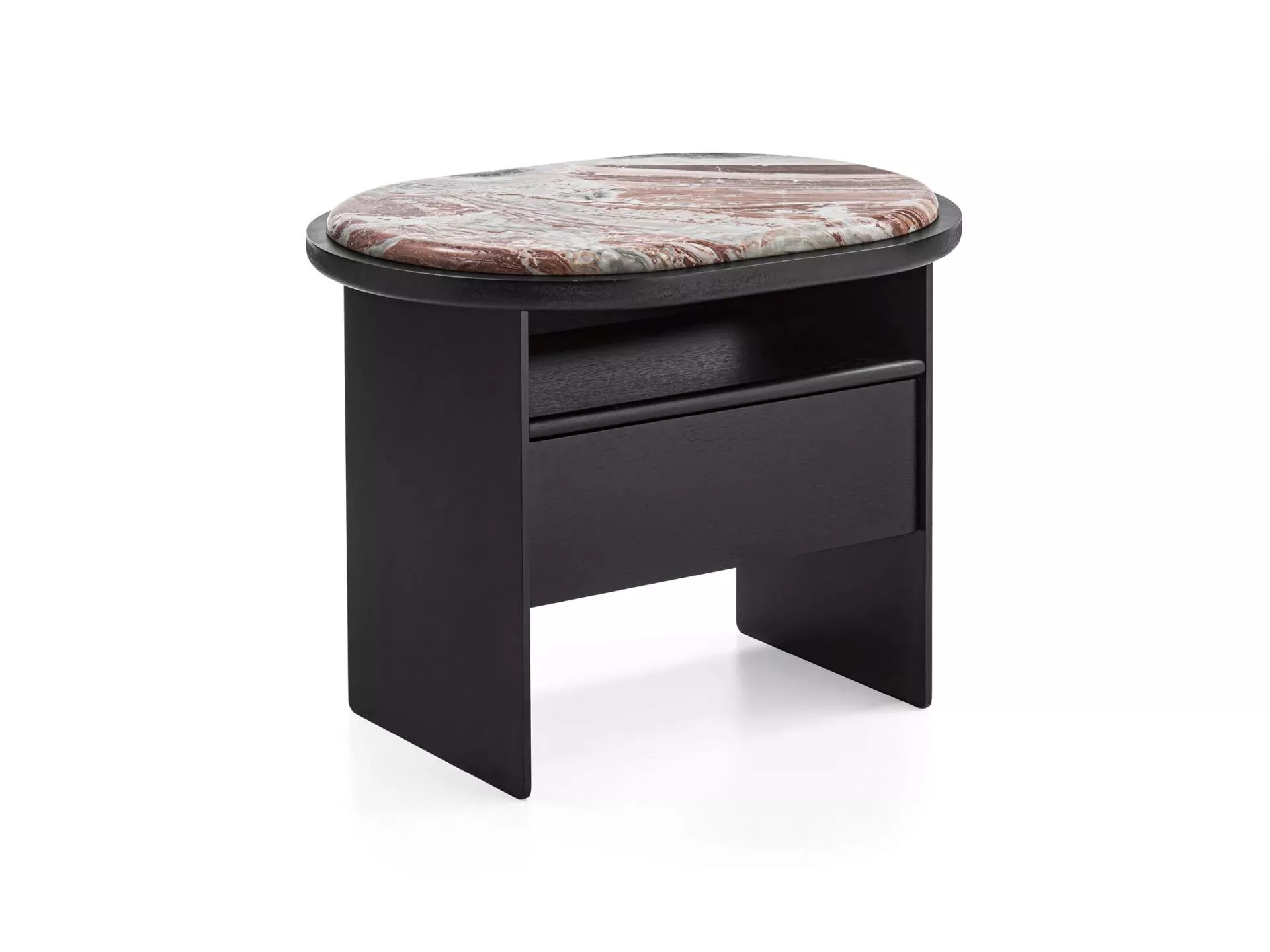 Oval Marble Top Hotel Bedside Table – STLNT7378